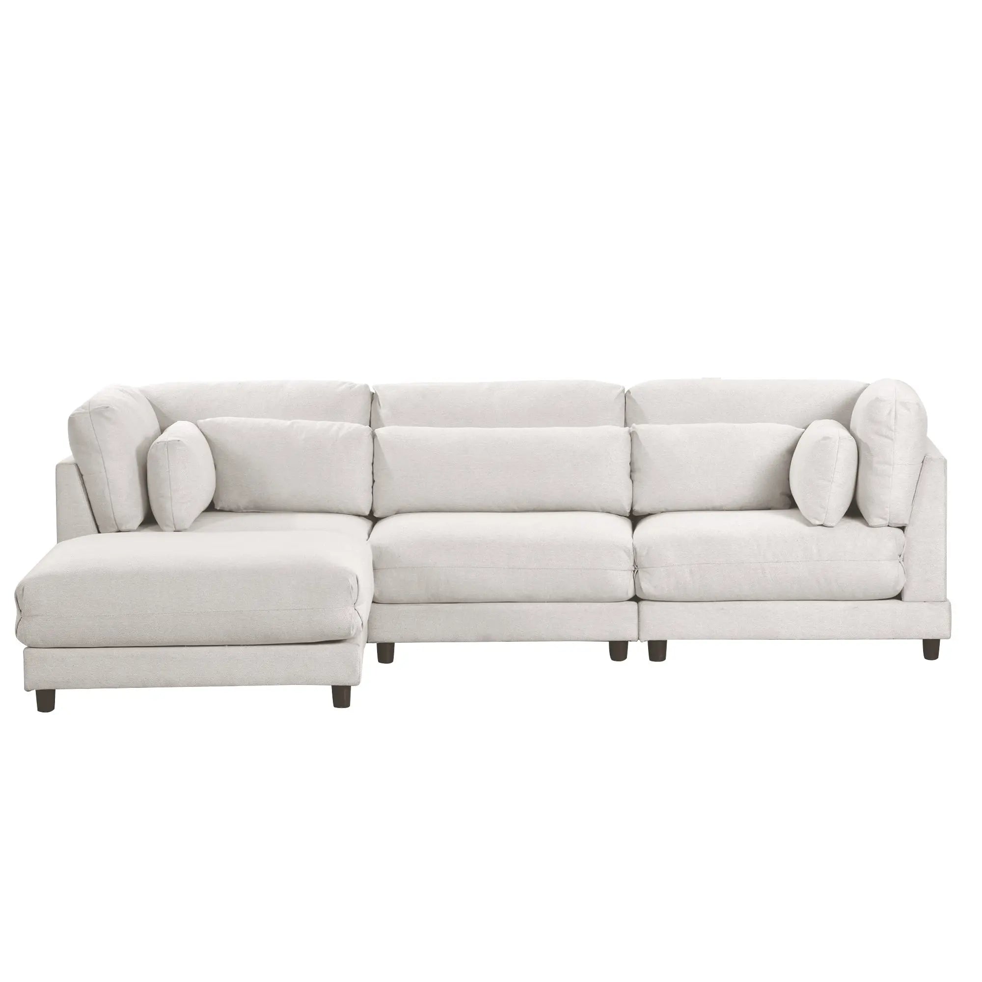 Bellemave 110.6" 2 Pieces L shaped Sofa with Removable Ottomans and comfortable waist pillows Bellemave