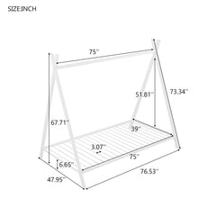 Bellemave® Twin Size Metal Tent Bed with Slat Bellemave®