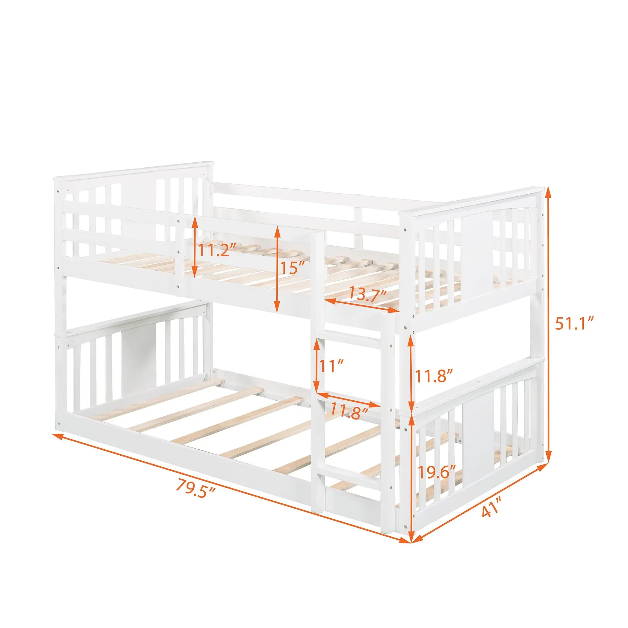 Bellemave® Twin Size Bunk Bed with Ladder Bellemave®