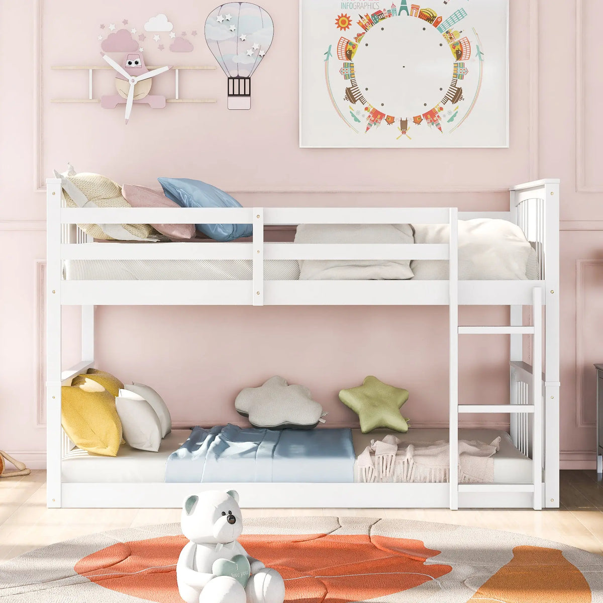 Bellemave® Twin Size Bunk Bed with Ladder Bellemave®