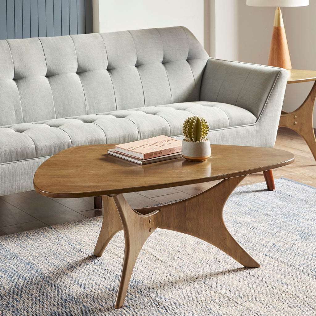 Bellemave 40" Triangle Wood Coffee Table