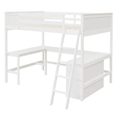 Bellemave Full size Loft Bed with Shelves and Desk Bellemave