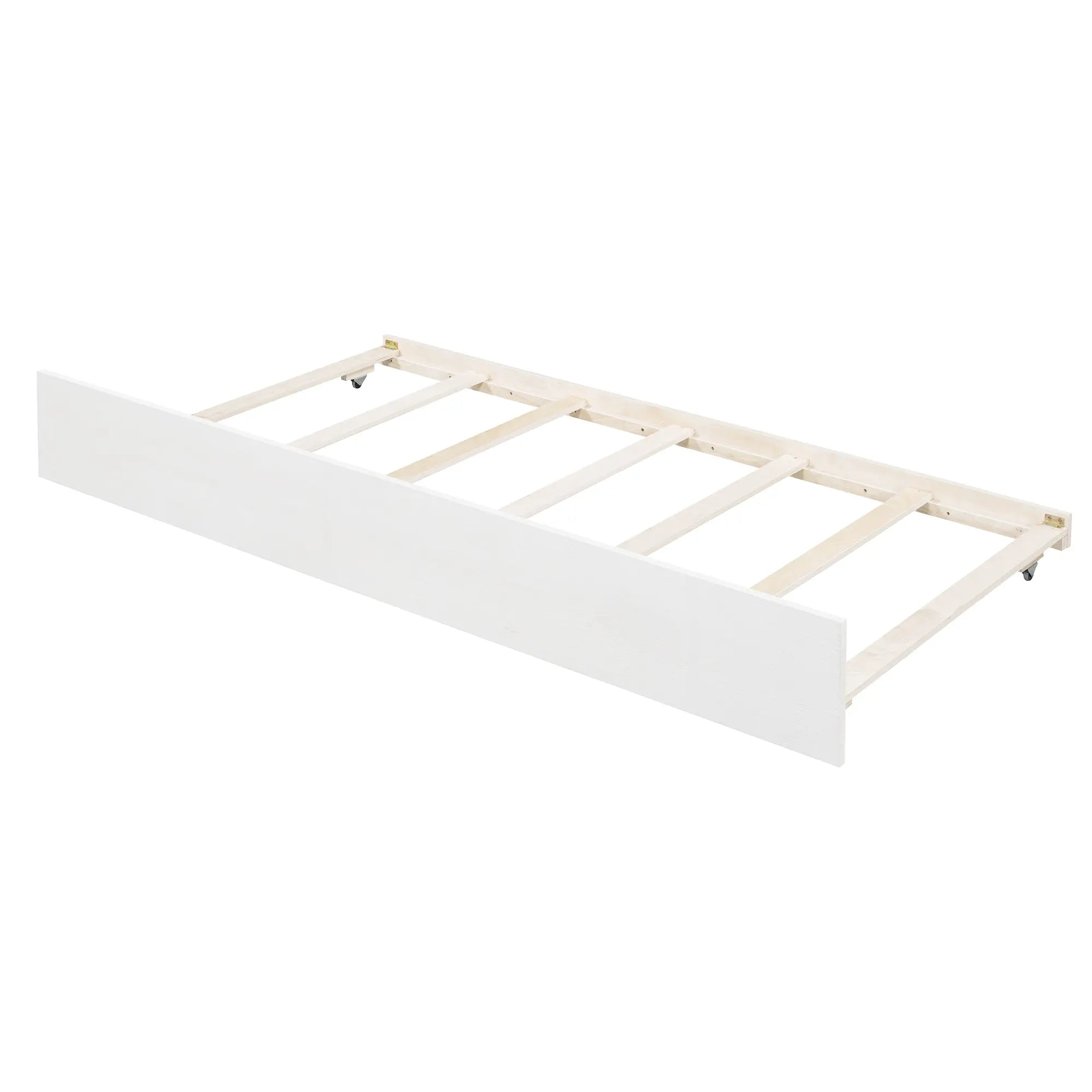 Bellemave® Full Size Wood Canopy Platform Bed with Trundle and Support Slats Bellemave®