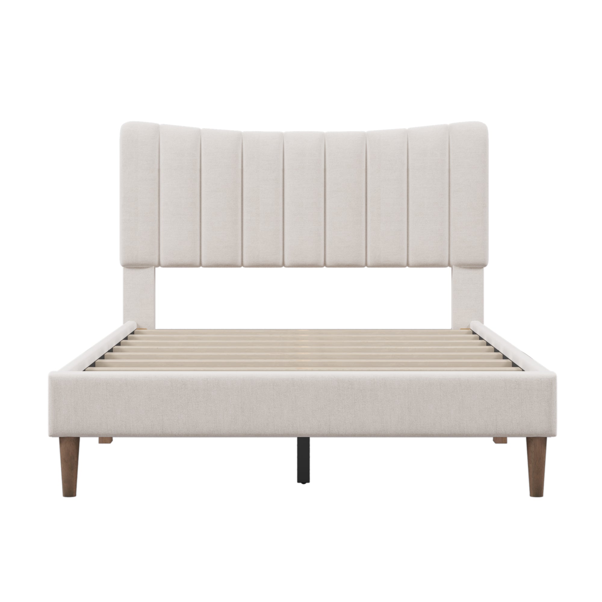 Bellemave® Upholstered Platform Bed with Vertical Channel Tufted Headboard Bellemave®