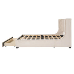 Bellemave® Queen Size Velvet Upholstered Platform Bed