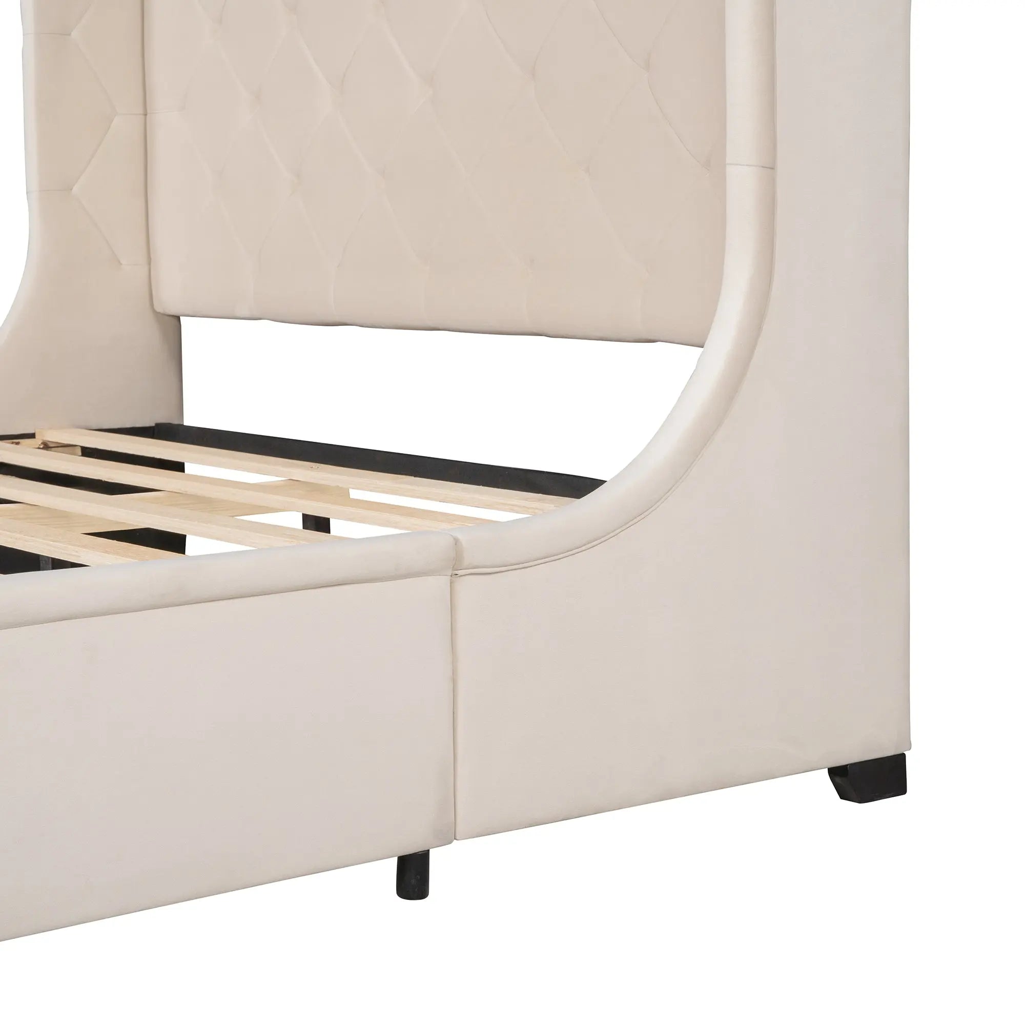 Bellemave® Queen Size Velvet Upholstered Platform Bed