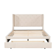 Bellemave® Queen Size Velvet Upholstered Platform Bed