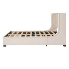 Bellemave® Queen Size Velvet Upholstered Platform Bed