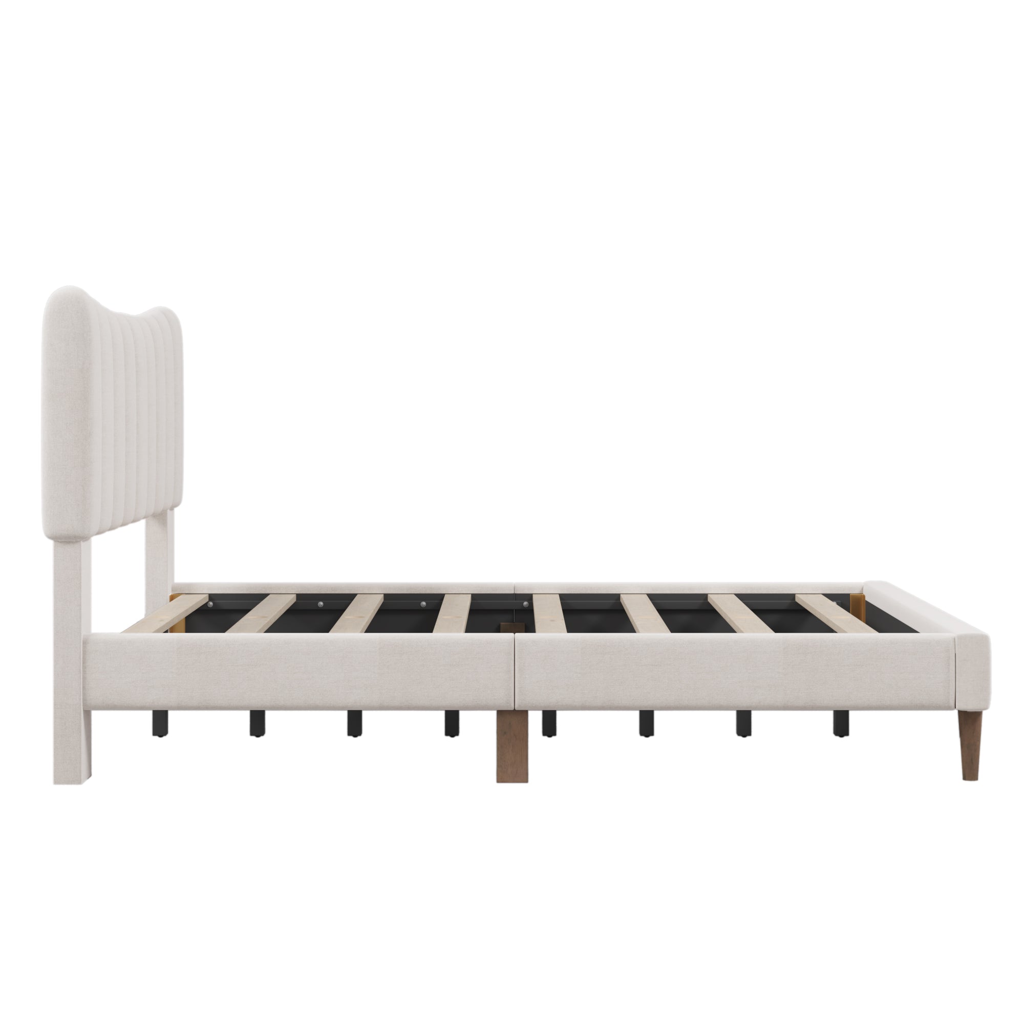 Bellemave® Upholstered Platform Bed with Vertical Channel Tufted Headboard Bellemave®