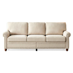 Bellemave 82.68“ Linen Fabric Upholstery with Storage Sofa