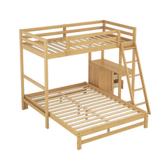 Bellemave® Twin over Full Bunk Bed with Built-in Desk and Three Drawers Bellemave®