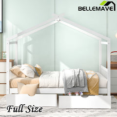 Bellemave® Full Size House Bed with Two Drawers,Headboard and Footboard