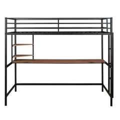 Bellemave® Metal Loft Bed with Desk and Shelve Bellemave®