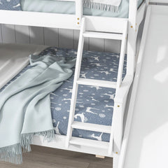 Bellemave® Twin over Full Wood Bunk Bed with 2 Drawers,Slide and Shelves