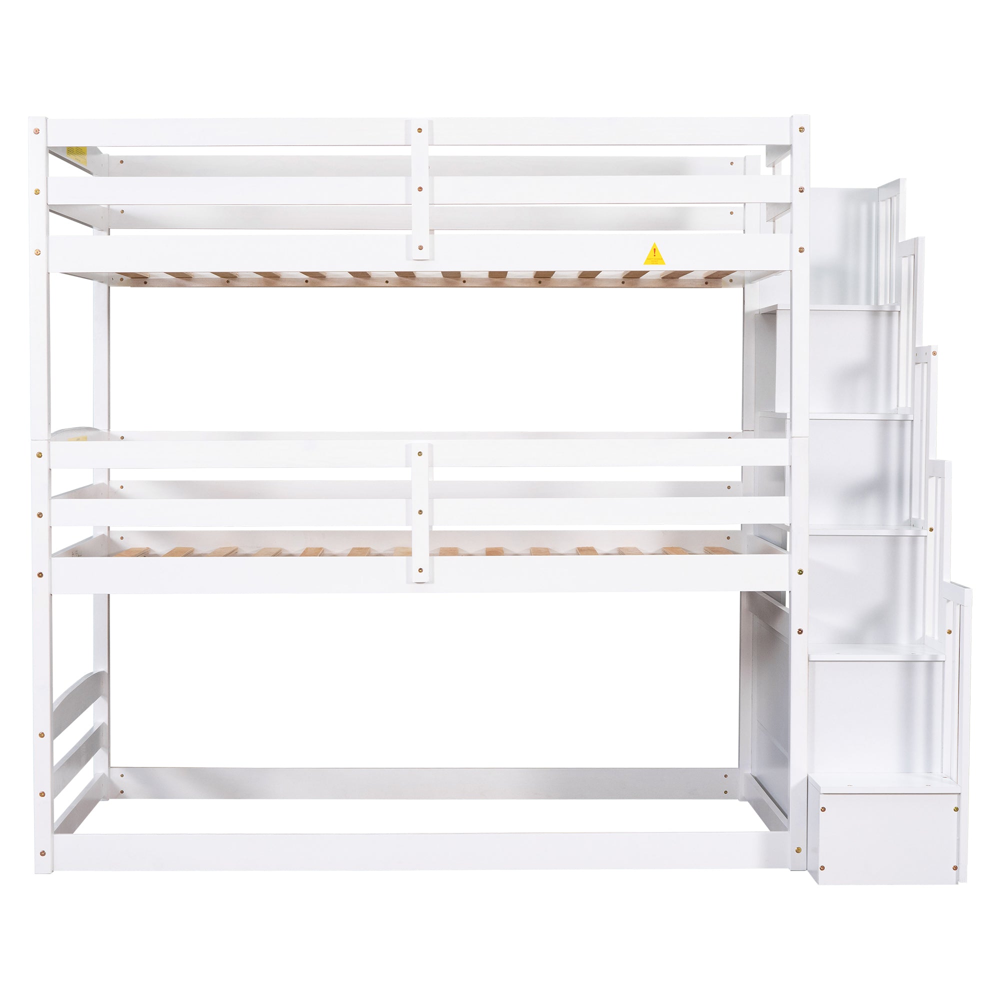 Bellemave® Twin over Twin & Twin Triple Bunk Bed with Storage Staircase Bellemave®