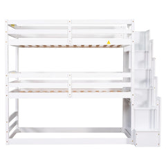 Bellemave® Twin over Twin & Twin Triple Bunk Bed with Storage Staircase Bellemave®