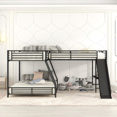 Bellemave® Twin over Full L-Shaped Bunk Bed with Twin Size Loft Bed,Built-in Desk and Slide Bellemave®
