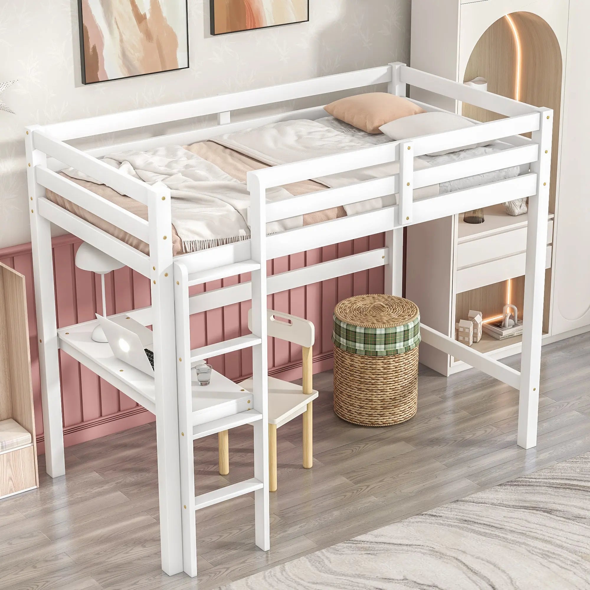 Bellemave® Loft Bed with Built-In Desk Bellemave®