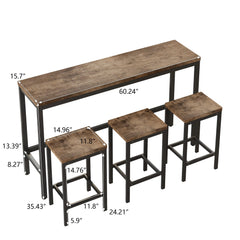 Bellemave® Modern Design Kitchen Dining Table Set with 3 Stools Bellemave®