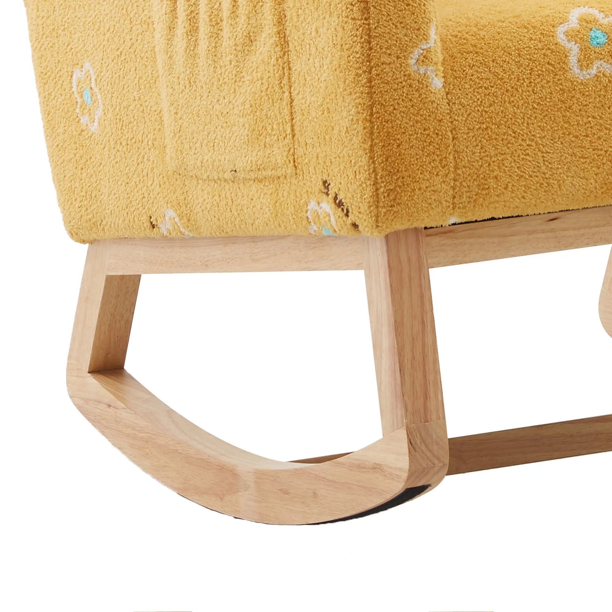 Bellemave Toddler Upholstered High Back Wooden Rocking Chair with Side Pocket Bellemave