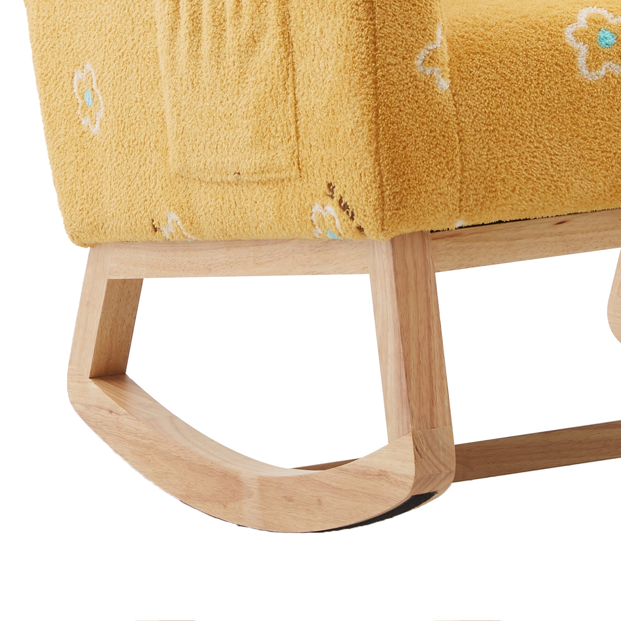Bellemave Toddler Upholstered High Back Wooden Rocking Chair with Side Pocket