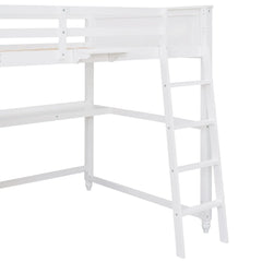 Bellemave® Full Size Wooden Loft Bed with Drawers and Desk Bellemave®