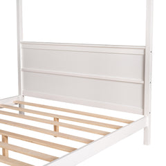 Bellemave® Queen Size Canopy Platform Bed with Headboard and Support Legs Bellemave®