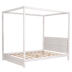 Bellemave® Queen Size Canopy Platform Bed with Headboard and Support Legs Bellemave®