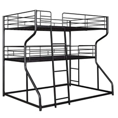 Bellemave Full XL over Twin XL over Queen Size Triple Bunk Bed with Long and Short Ladder