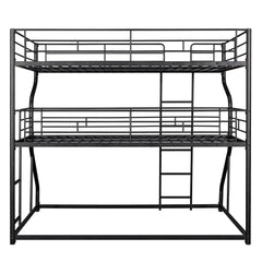 Bellemave® Full XL over Twin XL over Queen Triple Bunk Bed with Long and Short Ladder Bellemave®