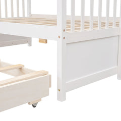 Bellemave® Twin over Full Bunk Bed with Trundle and 3 Drawers Bellemave®