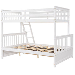 Bellemave® Twin over Full Bunk Bed with Ladders and Two Storage Drawers