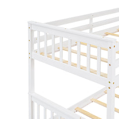 Bellemave® Twin over Full Bunk Bed with Ladders and Two Storage Drawers