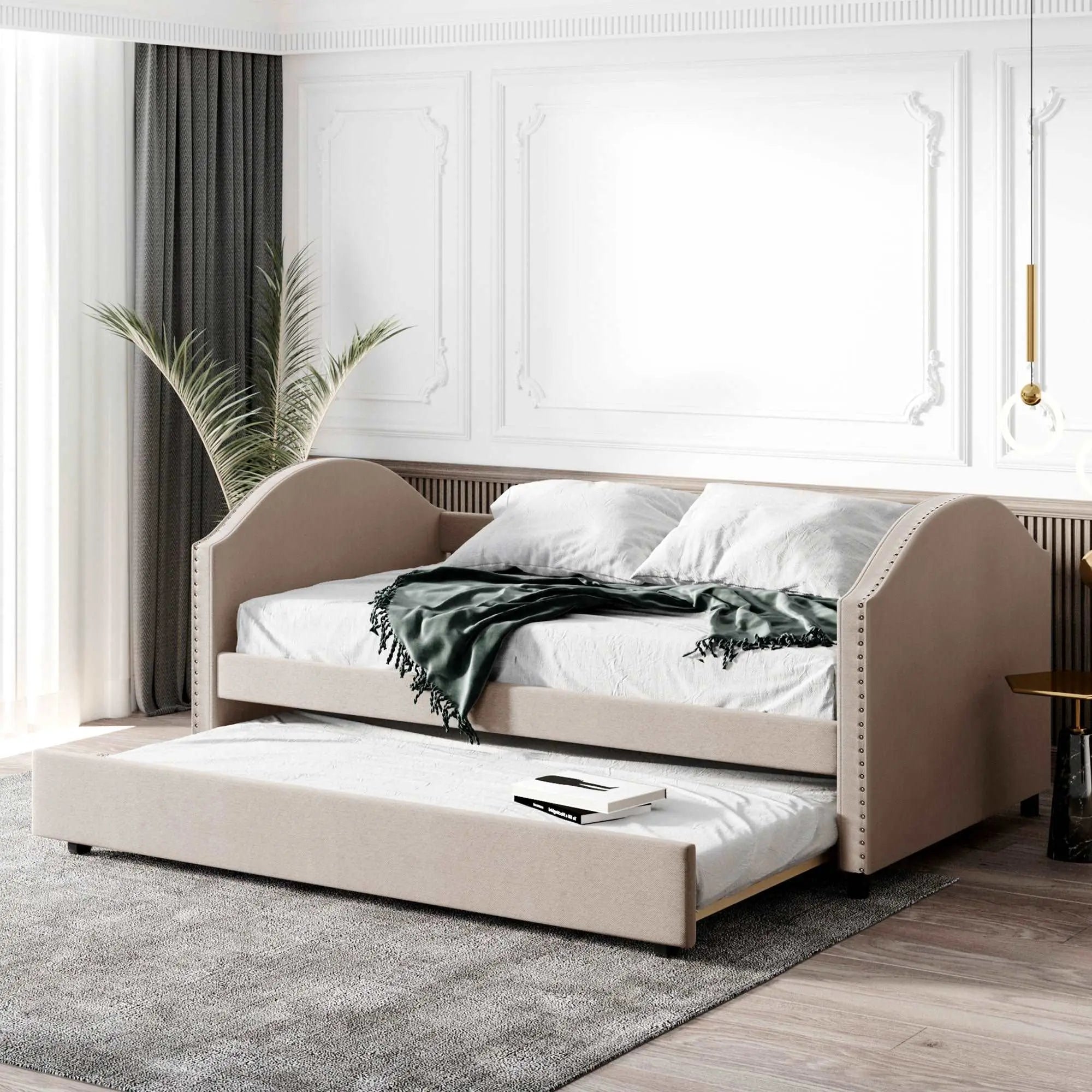 Bellemave® Full size Upholstered Daybed with Trundle