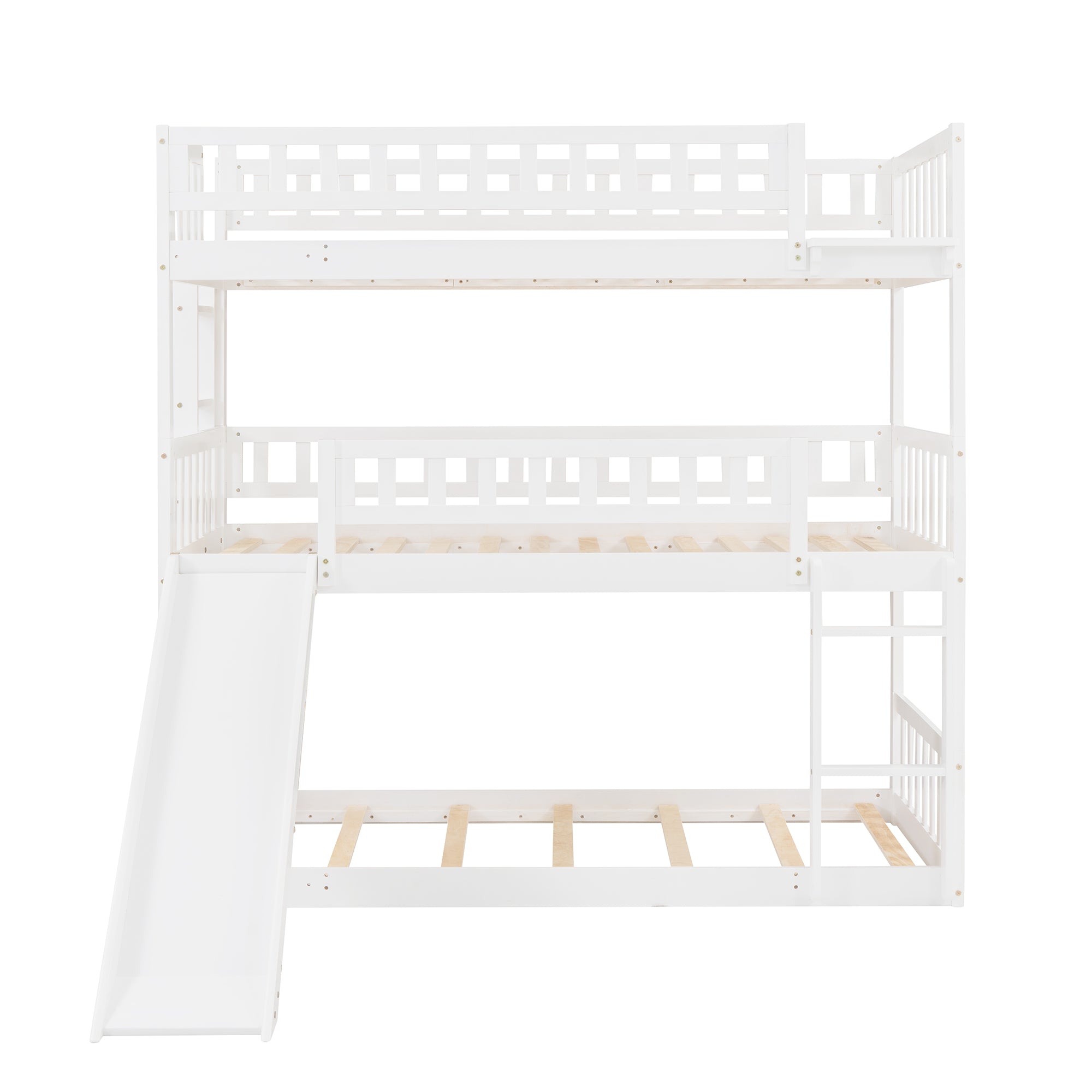 Bellemave® Twin over Twin & Twin Triple Bunk Bed with Built-in Ladder and Slide Bellemave®