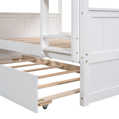 Bellemave® Full Size Bunk Bed with Trundle Bed