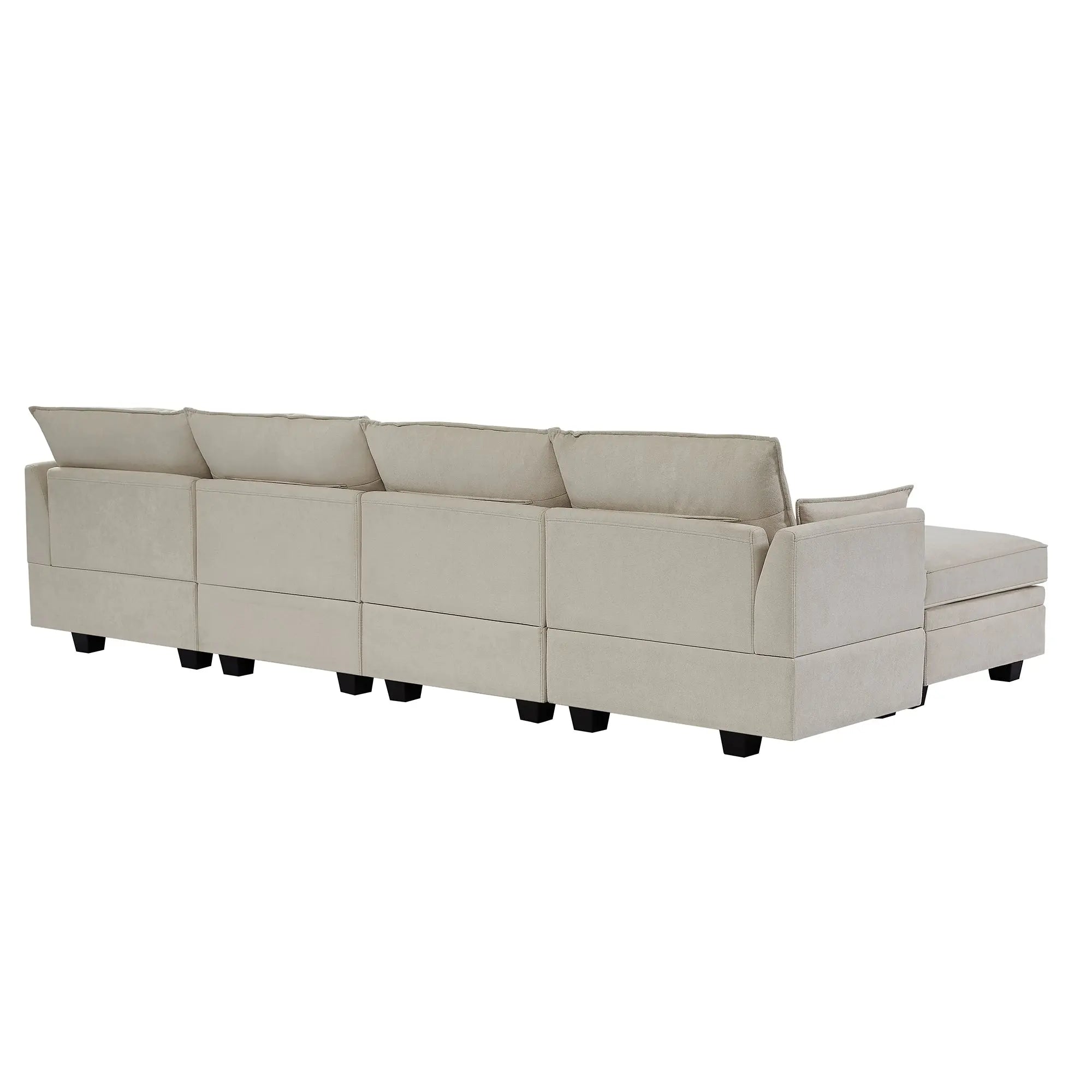 Bellemave 115" Modern Large U-Shape Modular Sectional Sofa, Convertible Sofa Bed with Reversible Chaise Bellemave