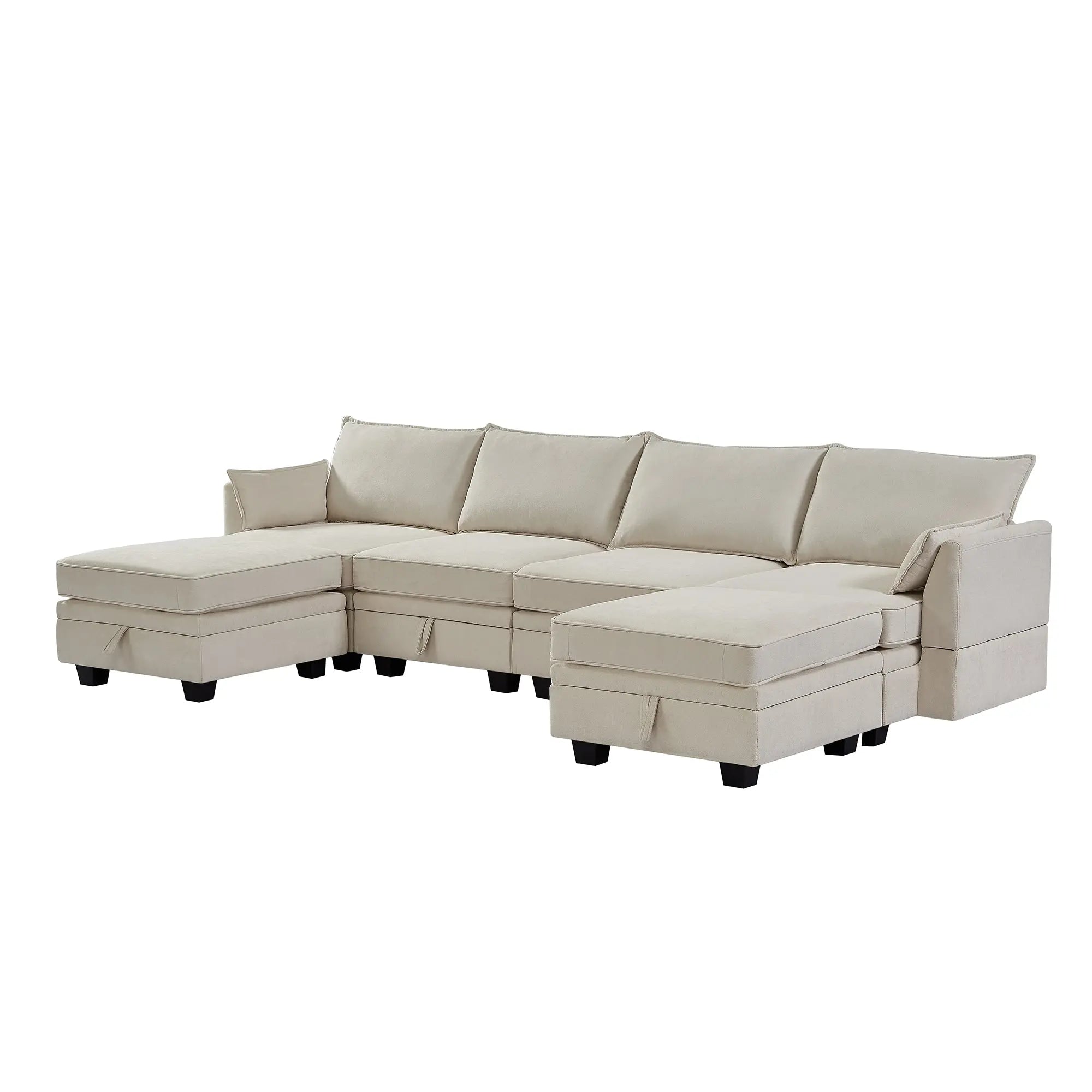 Bellemave 115" Modern Large U-Shape Modular Sectional Sofa, Convertible Sofa Bed with Reversible Chaise Bellemave