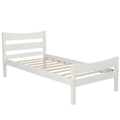 Bellemave® Twin Size Wood Platform Bed with Headboard