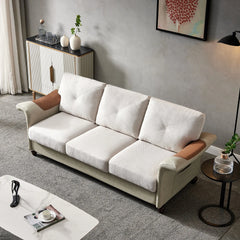 Bellemave Linen Fabric Faux Leather with Wood Leg 2+3 Sectional Bellemave