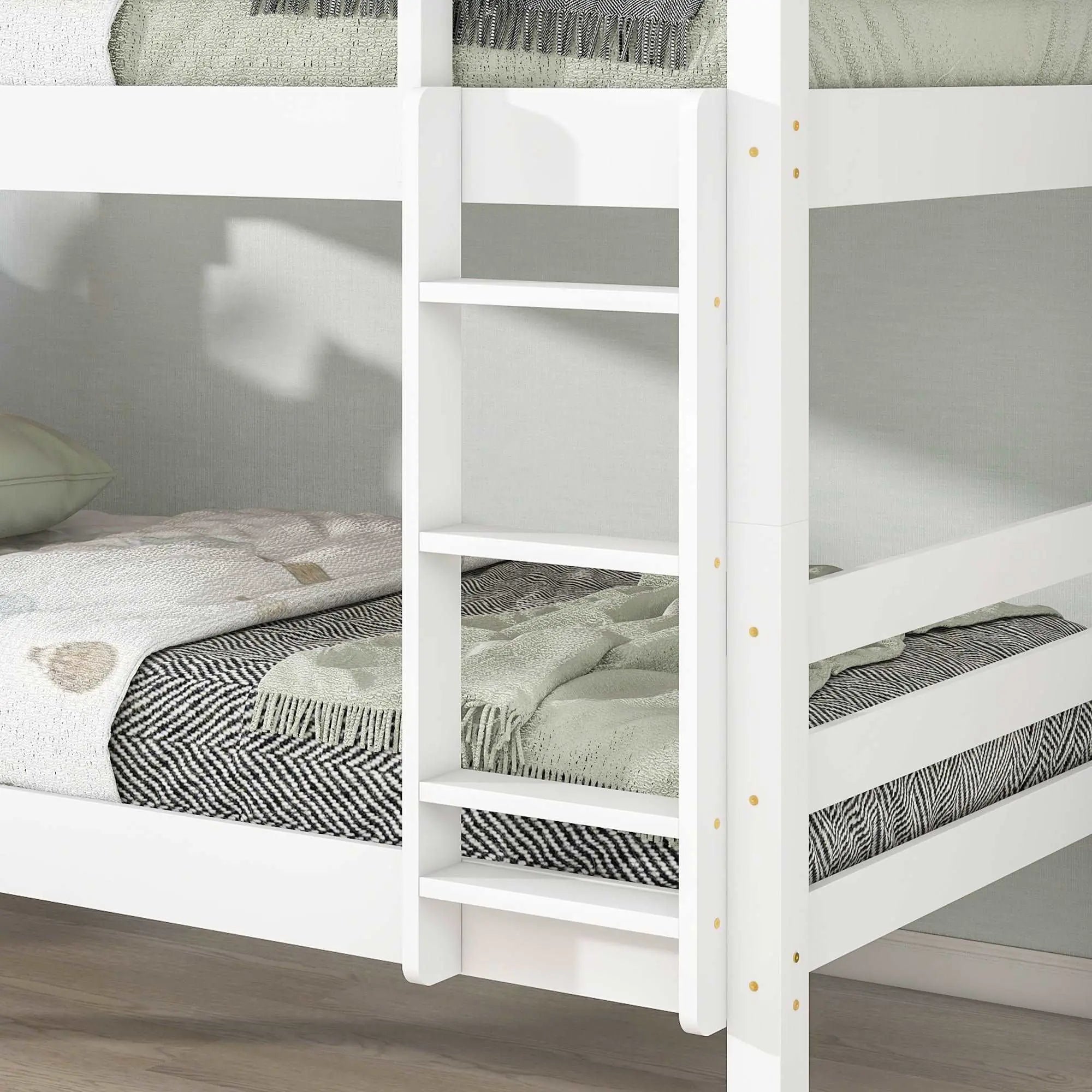 Bellemave® Bunk Bed with Bookcase Headboard