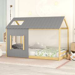 Bellemave® Montessori House Bed with Roof and Window