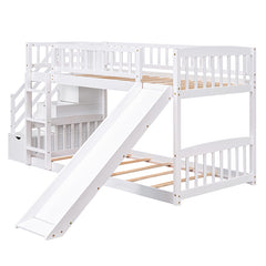 Bellemave® Twin Size Bunk Bed with 3 Drawers and Slide