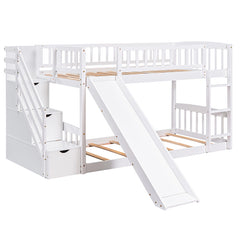 Bellemave® Twin Size Bunk Bed with 3 Drawers and Slide