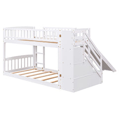 Bellemave® Twin Size Bunk Bed with 3 Drawers and Slide