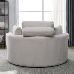 Bellemave 51" Modern Ottoman Linen Fabric Sofa with Storage