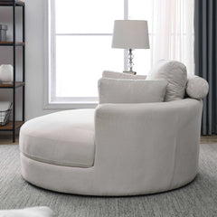 Bellemave 51" Modern Ottoman Linen Fabric Sofa with Storage