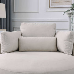 Bellemave 51" Modern Ottoman Linen Fabric Sofa with Storage