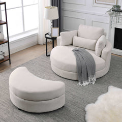 Bellemave 51" Modern Ottoman Linen Fabric Sofa with Storage