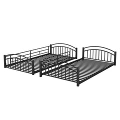 Bellemave® Metal Twin over Twin House Bunk Bed with Slide & Built-in Ladder for Kids Bellemave®